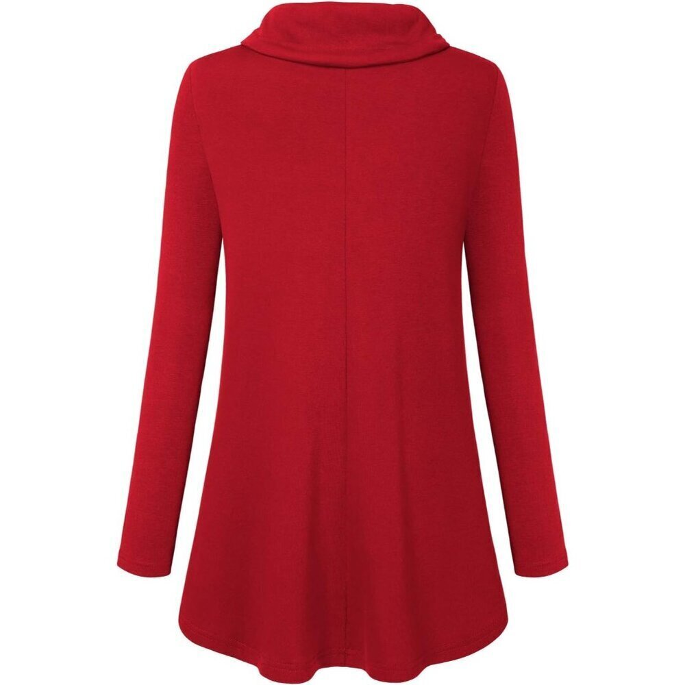 Womens Sweater Cotton Polyester Spandex Winter Casual Tunic with Pockets - Picture 4 of 6